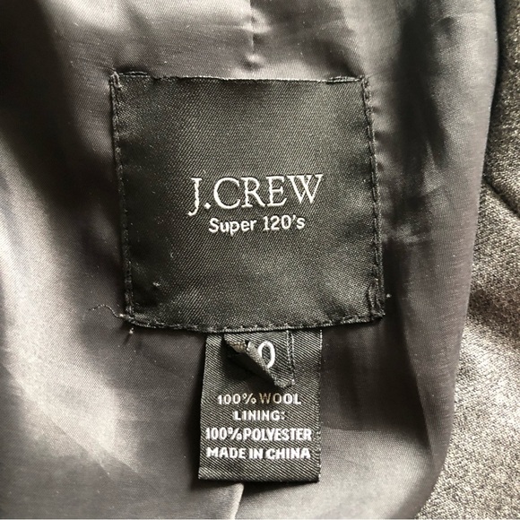 J. Crew Super 120s Merino Wool Grey Blazer Jacket - Picture 12 of 15